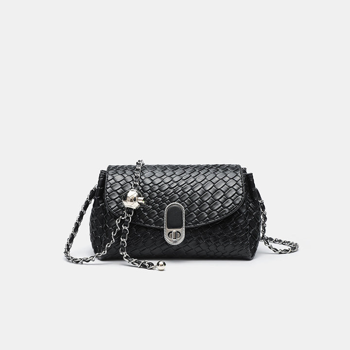 Damen Clutch-Tasche mit geflochtenem Design und verzierter Kette Nord Taschen