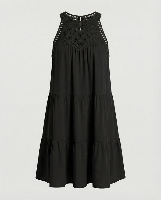 Damen Sommerkleid mit Spitze Freizeitkleid