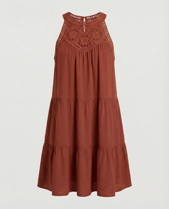 Damen Sommerkleid mit Spitze Freizeitkleid