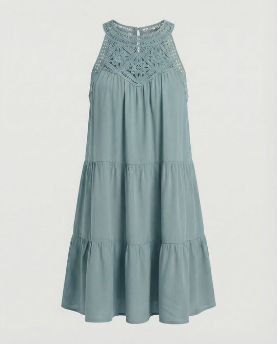 Damen Sommerkleid mit Spitze Freizeitkleid