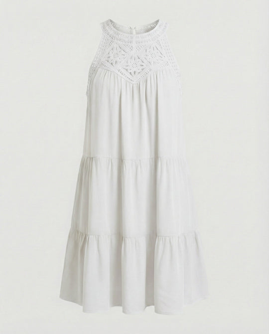 Damen Sommerkleid mit Spitze Freizeitkleid