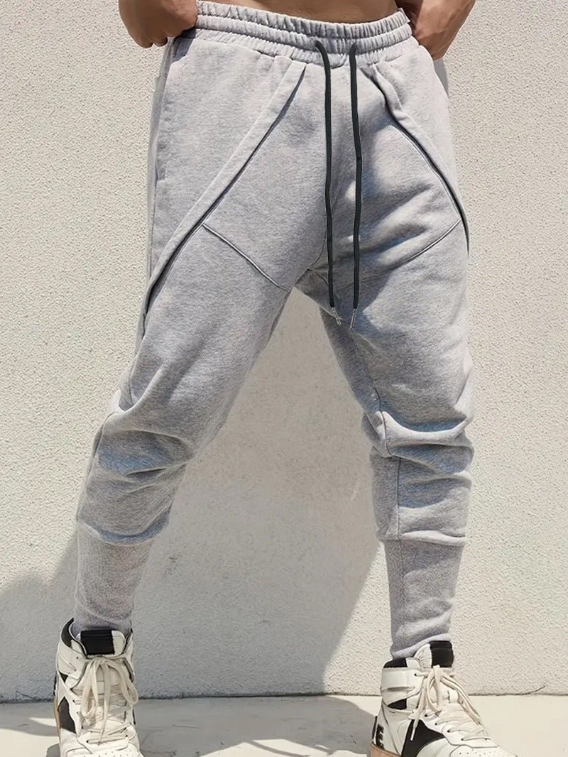 Herren Tapered-Jogginghose mit tiefem Schritt, elastischem Bund & diagonalgesetzten Taschen Nord Taschen