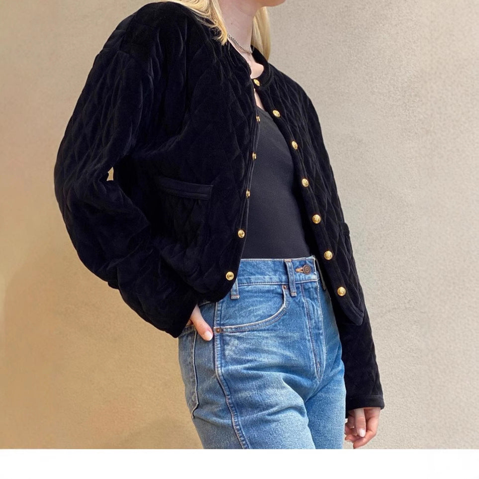 Damen Modische Steppjacke mit Knopfdetails Nord Taschen