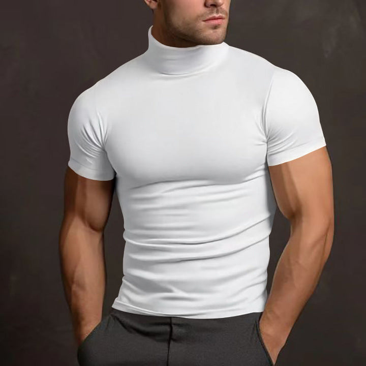 Herren Langarm-Turtleneck-Shirt aus atmungsaktivem Stretchmaterial