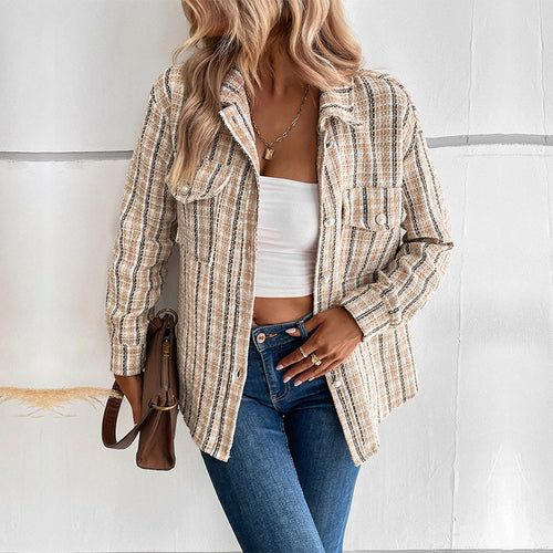 Damen Karo-Hemdjacke Nord Taschen