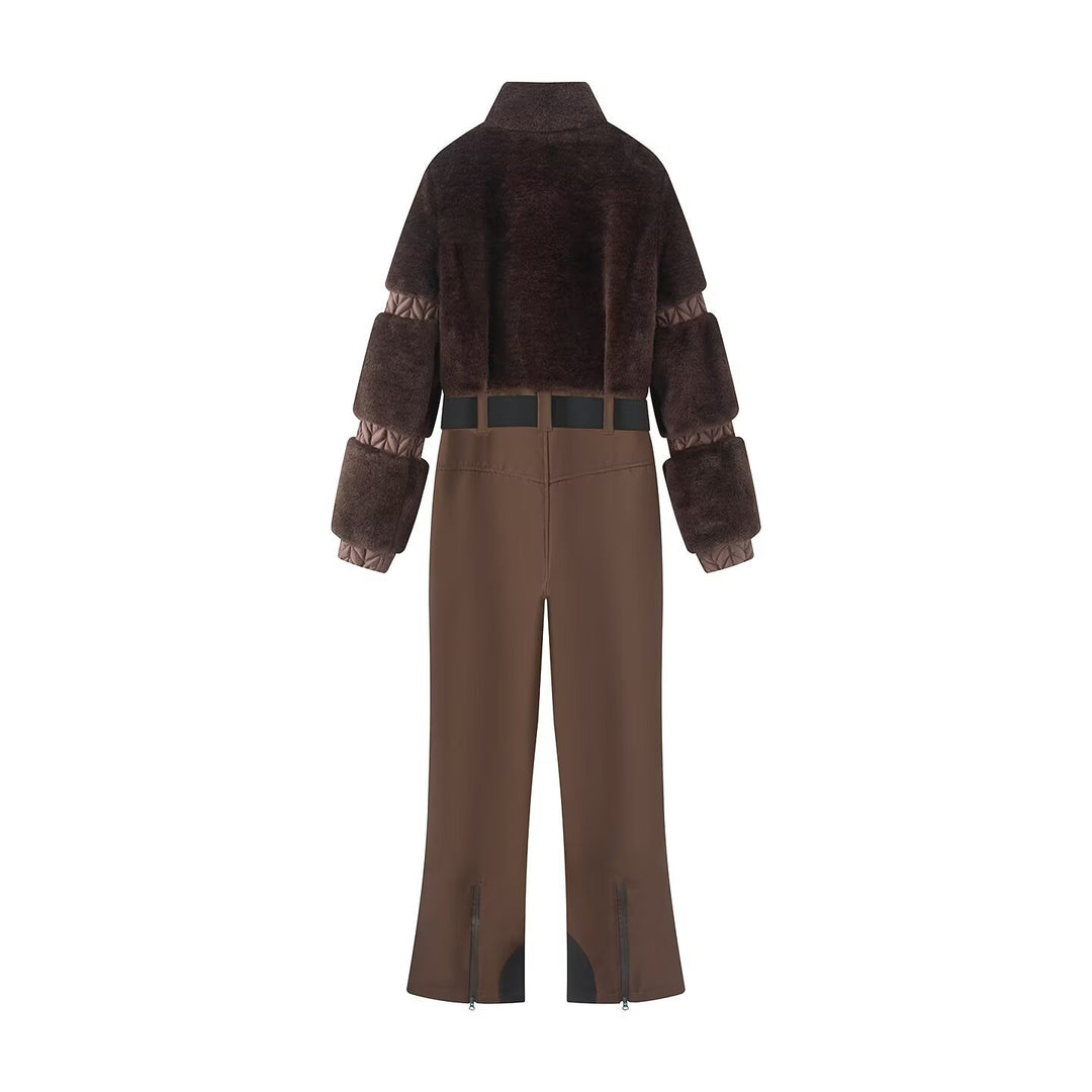 Damen Zweiteiliges Winter‑Ensemble mit Cropped Kunstfellblouson und Highwaist Funktionshose Nord Taschen