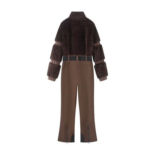 Damen Zweiteiliges Winter‑Ensemble mit Cropped Kunstfellblouson und Highwaist Funktionshose Nord Taschen