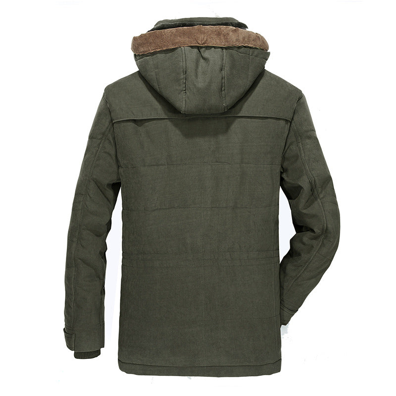 Herren Wattierte Winterparka mit Kapuze und Teddyfutter wasserabweisend vielseitige Taschen Nord Taschen