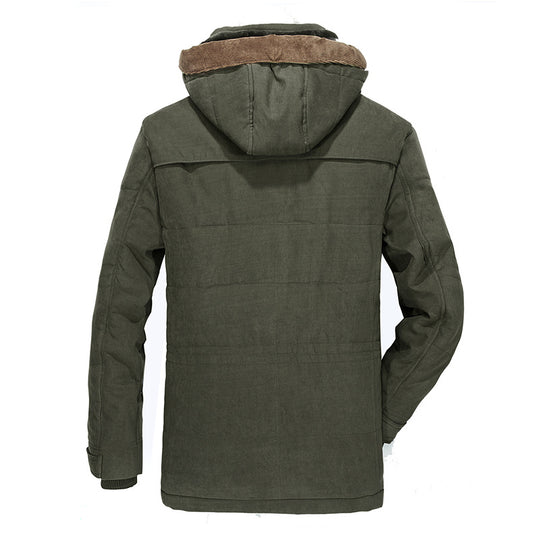 Herren Wattierte Winterparka mit Kapuze und Teddyfutter wasserabweisend vielseitige Taschen Nord Taschen
