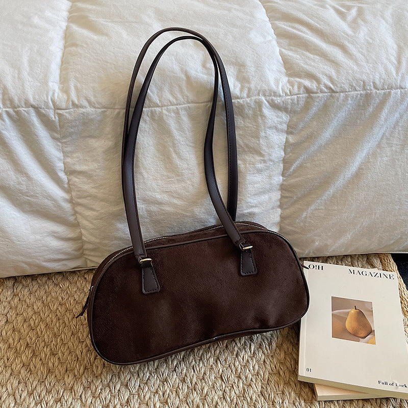 Damen elegante Umhängetasche mit hochwertigem Veloursoberteil Nord Taschen
