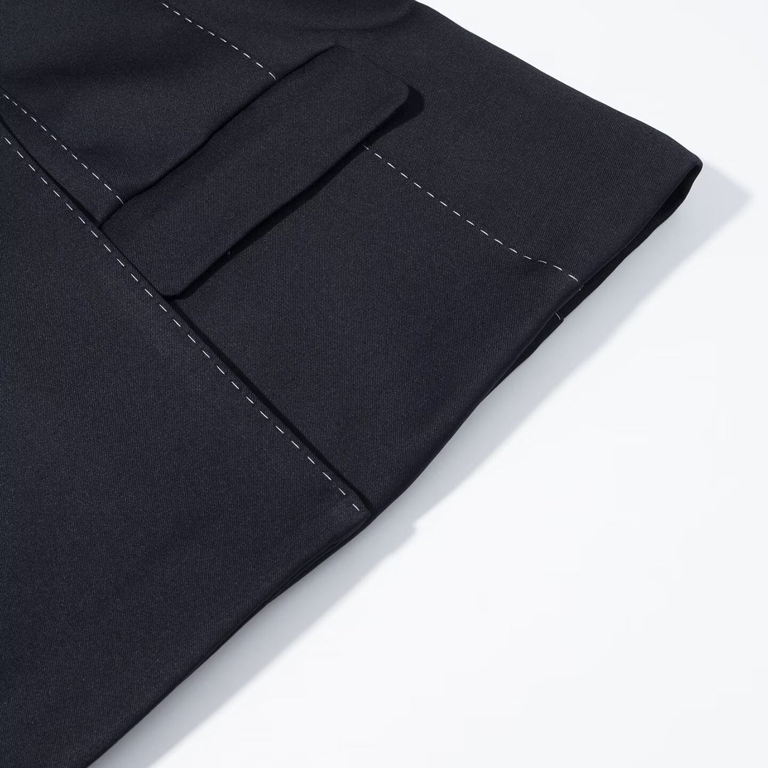 Damen Doppelreihiger Blazer mit dekorativen Ziernähten und Pattentaschen Nord Taschen
