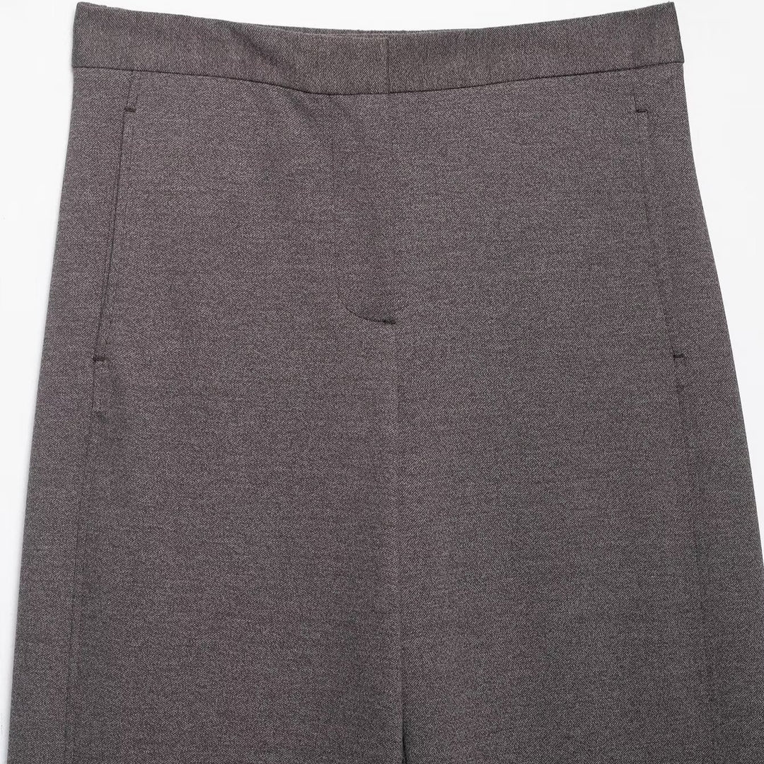Damen Zweiteiliges Set aus Cropped-Boxy-Jacke mit Stehkragen und hochtaillierter weiter Hose Nord Taschen