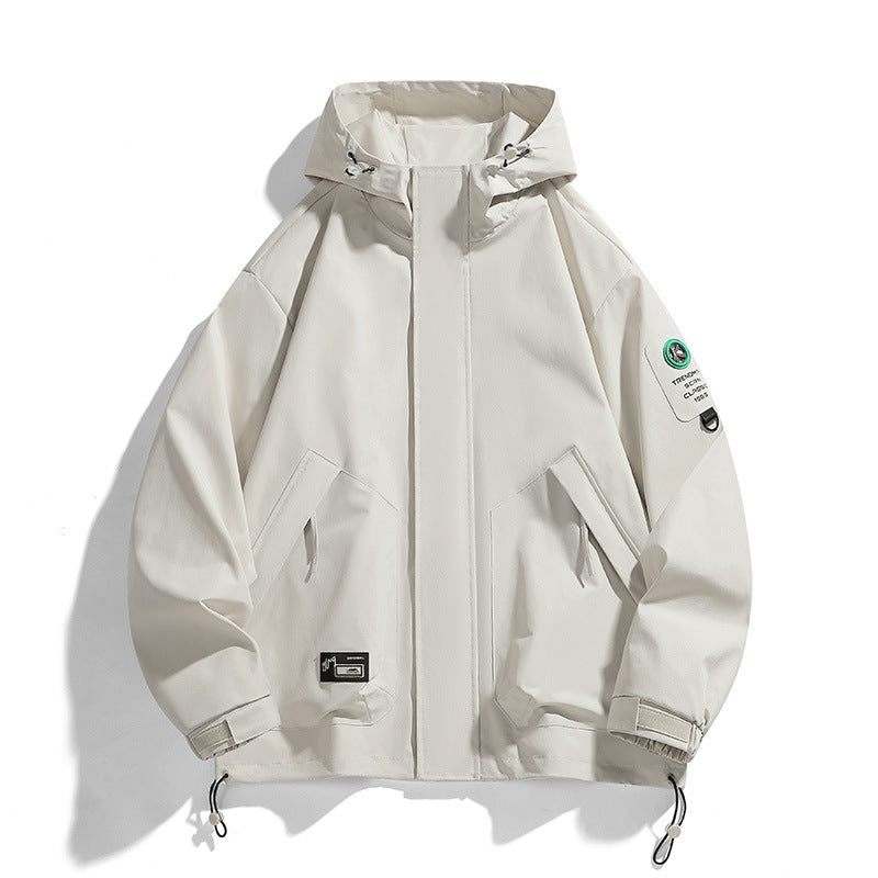 Herren Oversize-Utility-Kapuzenjacke mit verstellbarem Saum, verdecktem Reißverschluss und Multifunktions-Taschen Nord Taschen