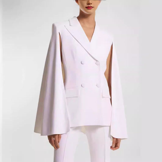 Damen Doppelreihiger Blazer mit Cape-Ärmeln und taillierter Silhouette Nord Taschen