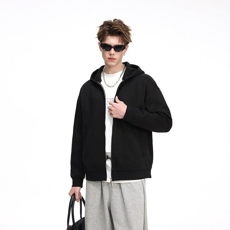 Herren Kapuzensweatjacke mit durchgehendem Reißverschluss, geripptem Saum und versteckten Seitentaschen Nord Taschen