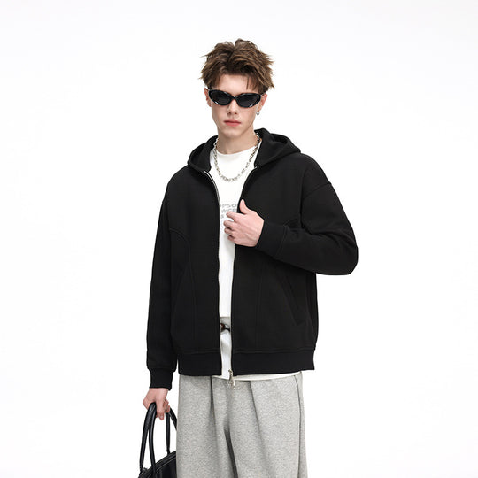 Herren Kapuzensweatjacke mit durchgehendem Reißverschluss, geripptem Saum und versteckten Seitentaschen Nord Taschen