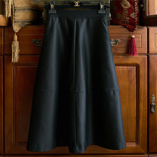 Damen Midirock aus veganem Leder mit hoher Taille und gestufter A‑Linie Nord Taschen