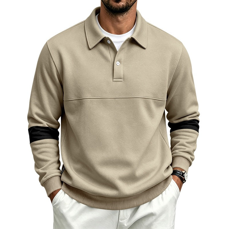Herren Poloshirt-Pullover mit Brustnaht und Kontraststreifen an den Ärmeln Nord Taschen