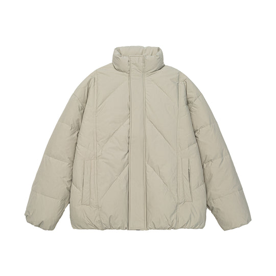 Unisex Oversized gesteppte Winterjacke mit hohem Stehkragen und verdecktem Reißverschluss Nord Taschen