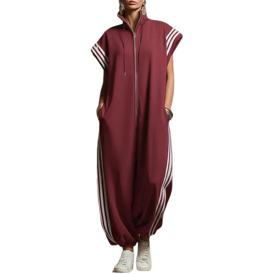 Damen Stylish Jumpsuit mit modernen Kontrasten Nord Taschen
