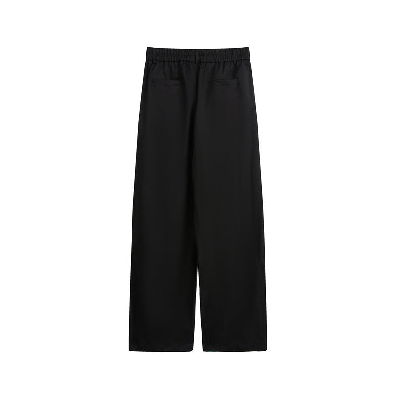Damen Lockerweite Palazzo‑Hose mit elastischem Bund, Bundfalten und geradem Bein Nord Taschen