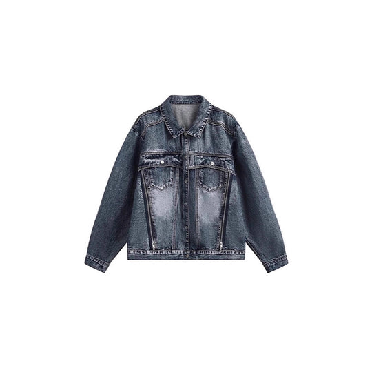 Damen Coole Oversized Jeansjacke Nord Taschen