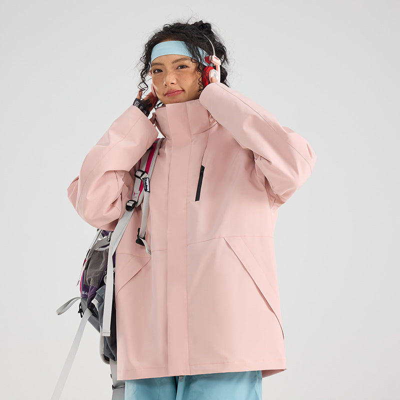 Damen Leichte wasserdichte Parka-Kapuzenjacke mit versiegelten Nähten und Kordelzug Nord Taschen