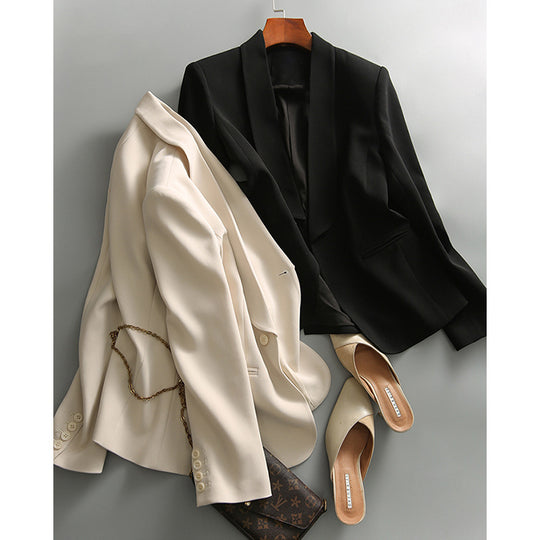 Damen Stilvoller Einreiher Blazer Nord Taschen