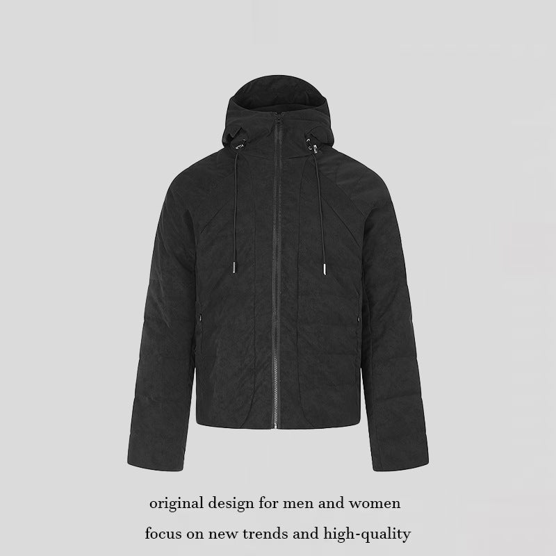Herren wattierte Kurz-Steppjacke mit Kapuze, Tunnelzug und durchgehendem Reißverschluss Nord Taschen
