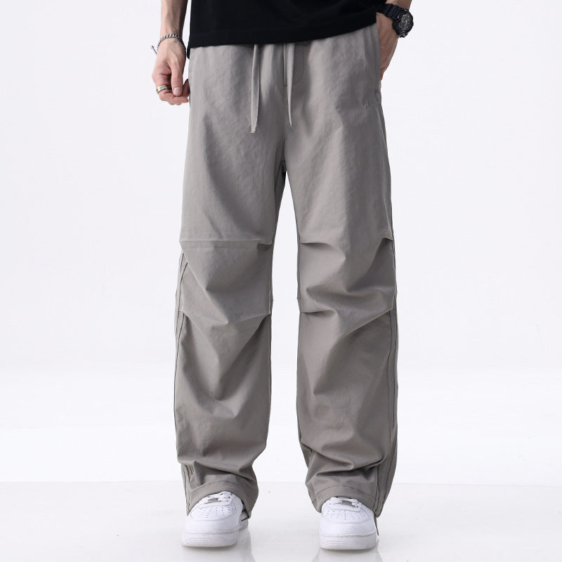 Herren Weite Cargo-Hose mit Tunnelzug, Knie-Panels und seitlichen Zierstreifen Nord Taschen