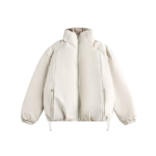Herren Kurzparka mit hohem Stehkragen, wattierter Thermoisolierung und Kordelzug Nord Taschen