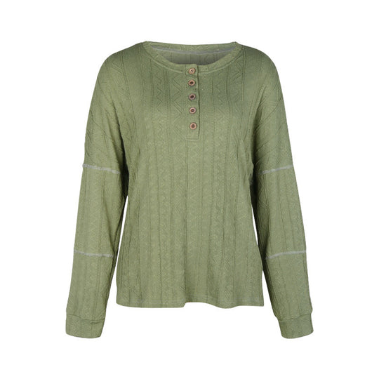 Damen Lässiger Pullover mit Knopfdetails Nord Taschen