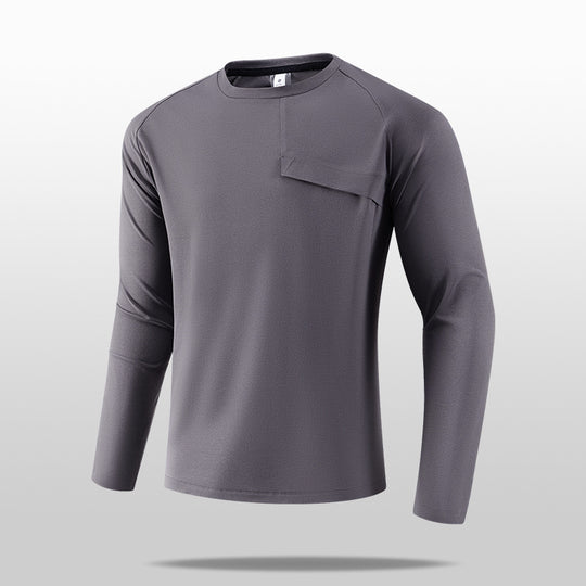 Herren Leichtes Langarm-T-Shirt mit praktischer Brusttasche Nord Taschen