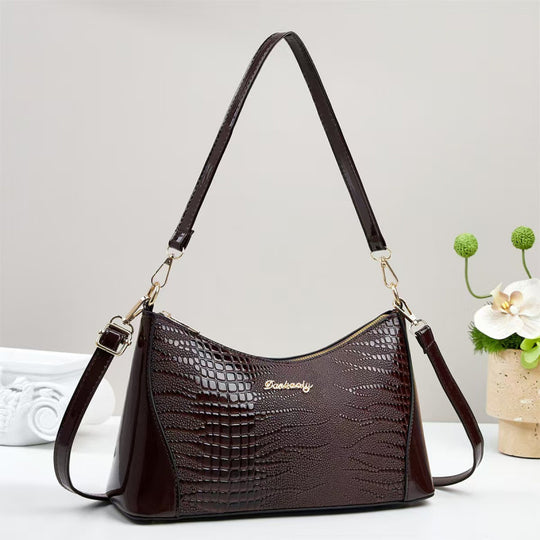 Damen Handtasche im eleganten Krokodil-Leder-Look mit abnehmbarem Schulterriemen Nord Taschen