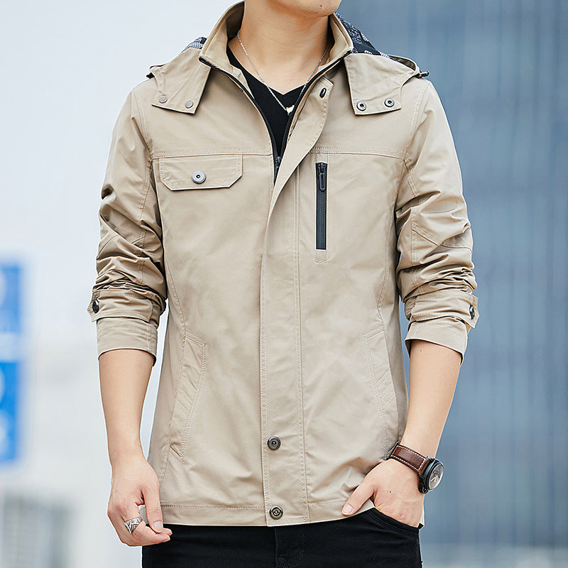 Herren Leichter Kapuzen-Fieldblouson im Casual-Utility-Stil Nord Taschen