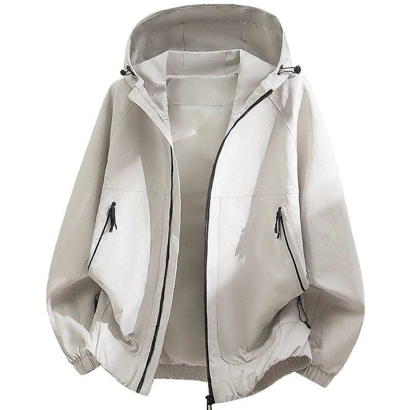 Herren Oversized Kapuzen‑Softshelljacke mit technischer Oberfläche und Kordelzugsaum Nord Taschen
