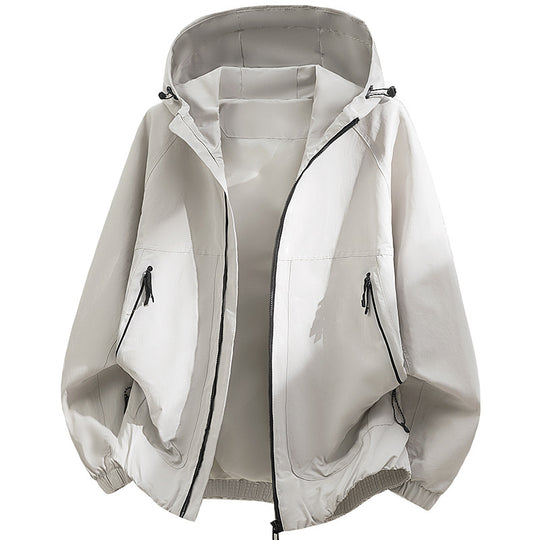 Herren Oversized Kapuzen‑Softshelljacke mit technischer Oberfläche und Kordelzugsaum Nord Taschen