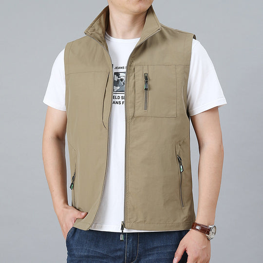 Herren Outdoor-Utility-Weste mit Mesh-Futter und Reißverschluss-Taschen Nord Taschen
