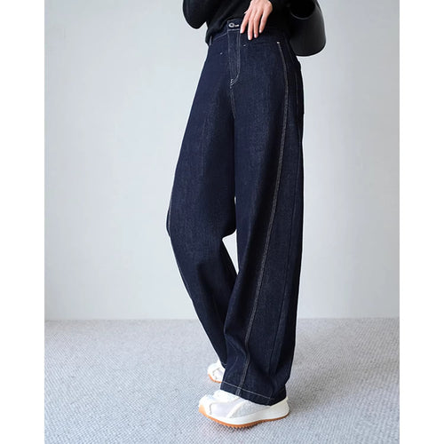 Damen Weite Jeans mit hohem Bund Nord Taschen