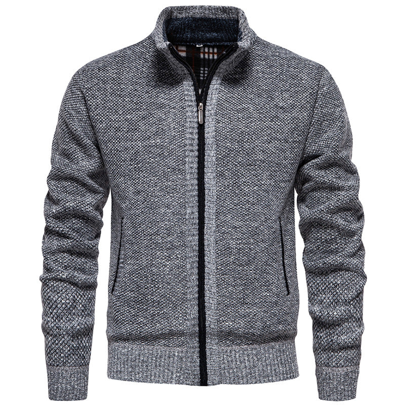 Herren Strickjacke mit hohem Kragen und praktischem Reißverschluss Nord Taschen