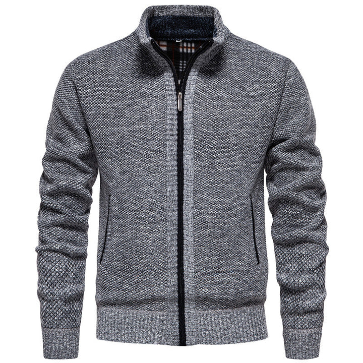 Herren Strickjacke mit hohem Kragen und praktischem Reißverschluss Nord Taschen