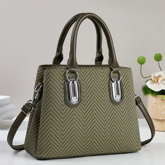 Damen elegante Handtasche mit modernem Zickzack-Muster und abnehmbarem Schulterriemen Nord Taschen