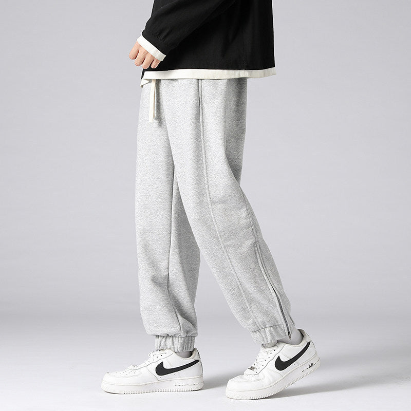 Herren weite Jogginghose mit seitlichem Reißverschluss‑Schlitz, elastischem Bund & Kordelzug Nord Taschen