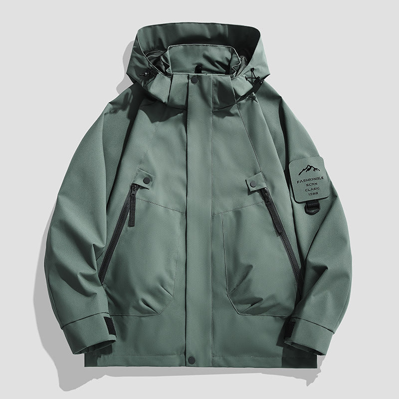 Herren Wasserdichte Utility-Softshelljacke mit Kapuze, schräge Reißverschlusstaschen & verstellbaren Ärmelriegeln Nord Taschen