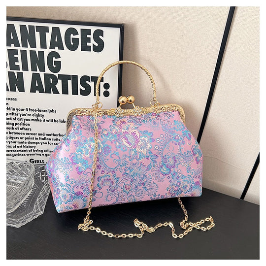 Damen Vintage-Tasche mit floralem Design und Kettenriemen Nord Taschen