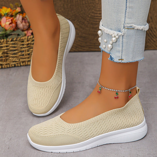 Damen Slip-On Freizeitschuhe mit atmungsaktivem Obermaterial