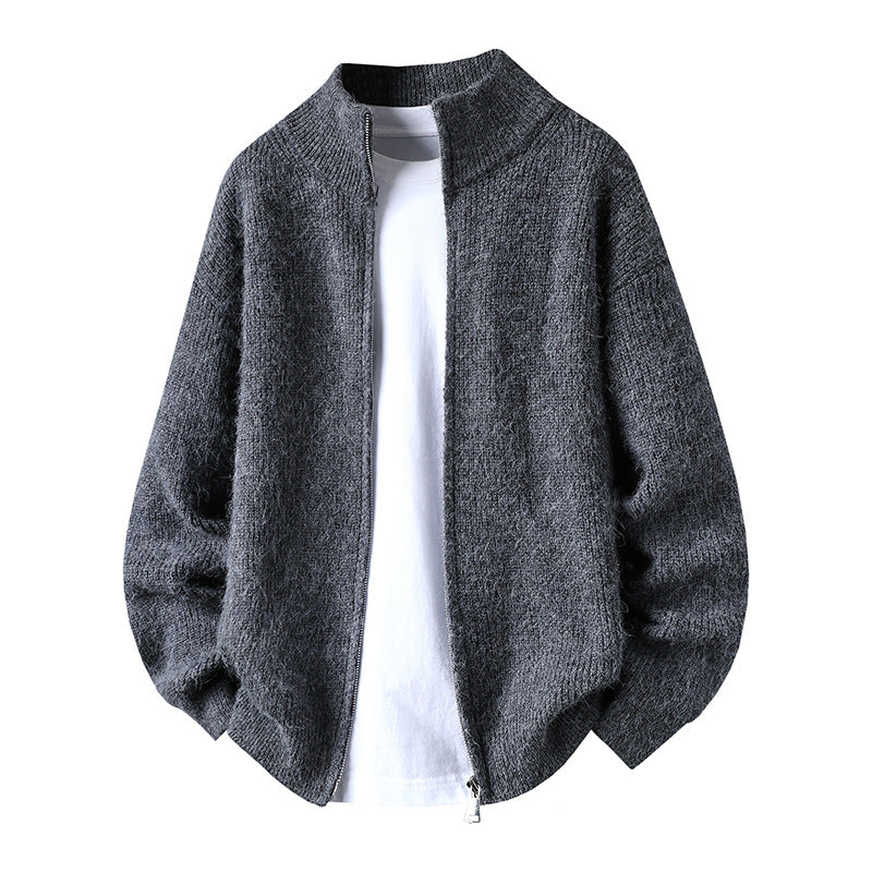 Damen Gemütliche Strickjacke mit Reißverschluss Nord Taschen