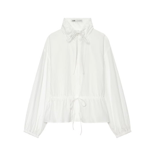 Damen Leichte Cropped Windjacke mit Tunnelzugkragen und Taillenraffung Nord Taschen