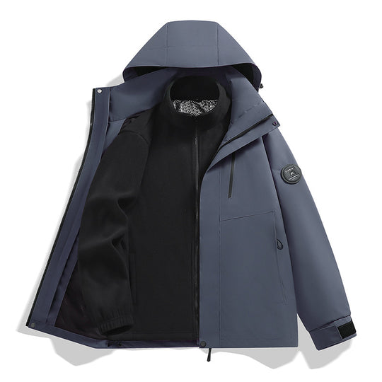 Herren Softshell-Performancejacke mit abnehmbarer Kapuze, verdecktem durchgehendem Reißverschluss und ergonomischem Schnitt Nord Taschen