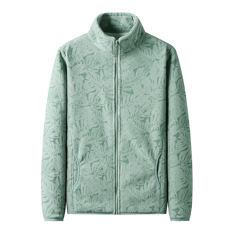 Damen Fleecejacke mit durchgehendem Reißverschluss und floraler Jacquard-Struktur Nord Taschen
